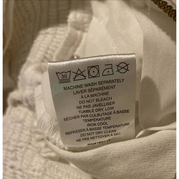 Retrofete Ellis Jumpsuit Optic White 3/4 Sleeve Front Zip Cotton Stretch Waist S - Picture 11 of 11